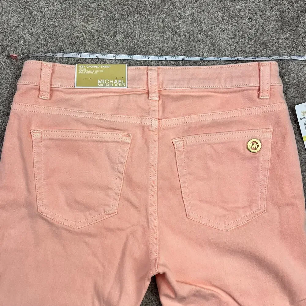 NWT! Michael Kors Dusty Coral Izzy Cropped Skinny size 4